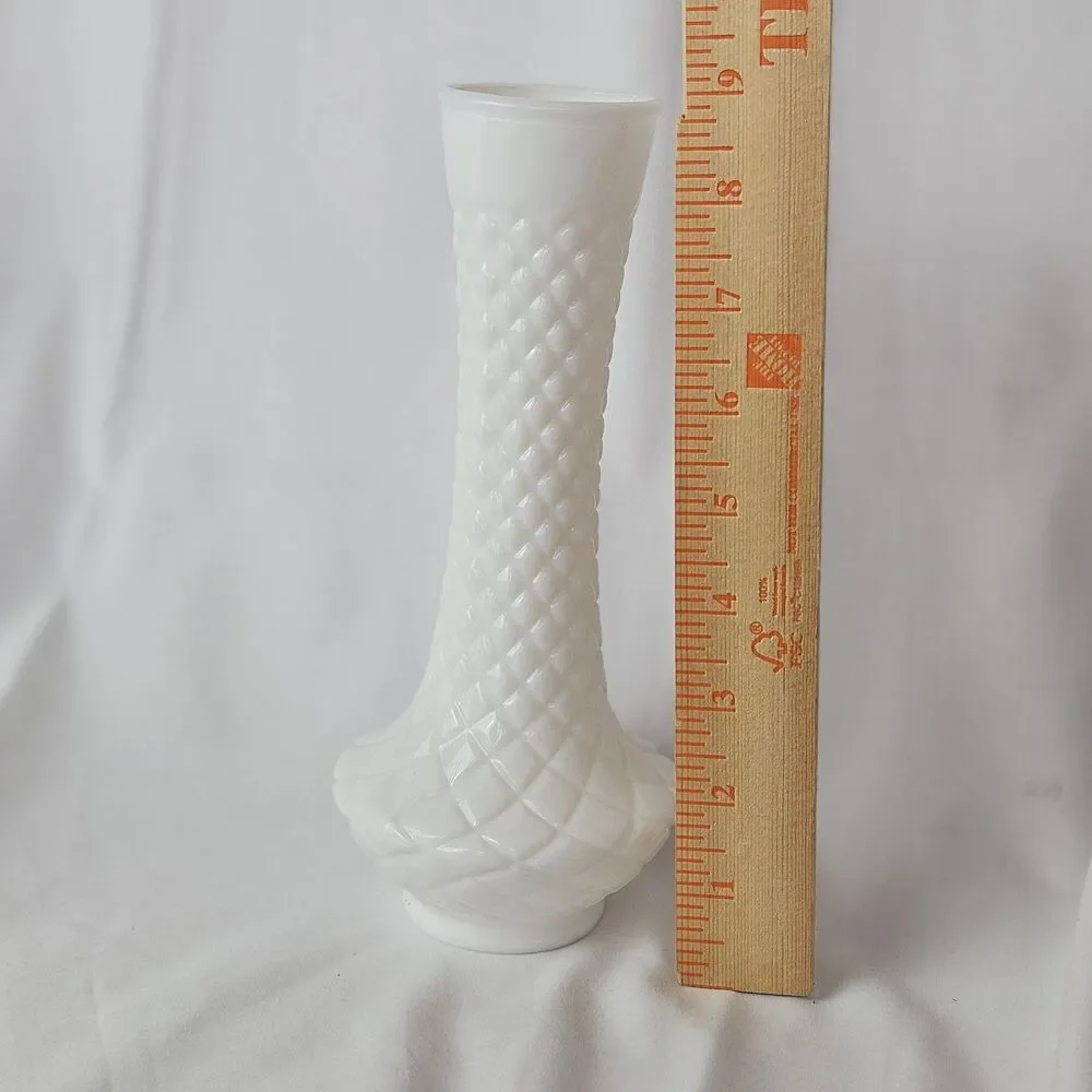 Vintage Milk Glass Vase 9